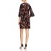  Floral Crushed-Velvet Dress (Black, S)