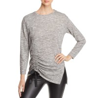 Alison Andrews Ruched Drawstring Top (Gray, XL)