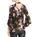  Women's Gigi Floral Bell Sleeve Blouse Pullover Shirt Tops