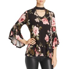 Alison Andrews Women's Gigi Floral Bell Sleeve Blouse Pullover Shirt Tops