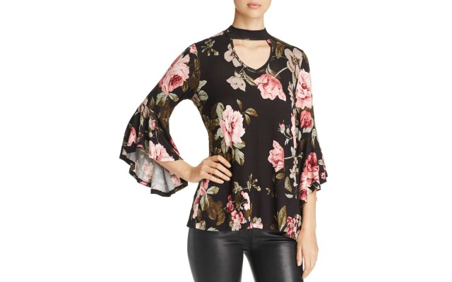  Women's Gigi Floral Bell Sleeve Blouse Pullover Shirt Tops