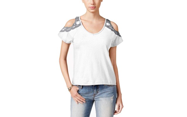  Juniors Crocheted Cold-should (White, XL)