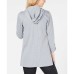  Juniors’ Ruched-Sleeve Hoodie Blazer Jacket (Gray, XS)