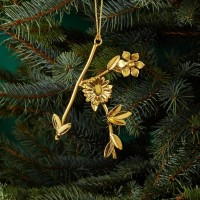 Aman Imports Metal K Leaf Letter Ornament, Gold
