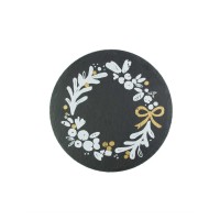 American Atelier Mistletoe Memories Round Slate Board