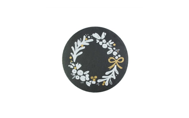  Mistletoe Memories Round Slate Board