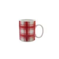 American Atelier Plaid Mug, Red