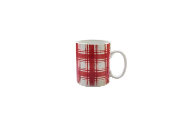  Plaid Mug, Red