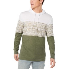 American Rag Men’s Colorblocked Hoodie (Beige/Haki, XL)