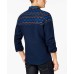  Men’s Folk Geo-Print Shirt (Navy, 2XL)