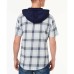  Men’s Ian Plaid Hooded Shirt (Placed Blue, XXX-Large)