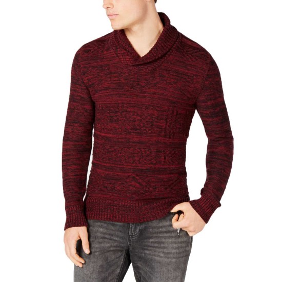  Men’s Jacquard Shawl-Collar Sweater