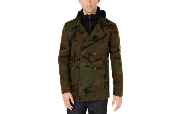  Men’s Layered Camo Pea Coats