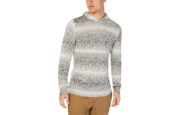  Men’s Ombre-Stripe Hooded Sweater