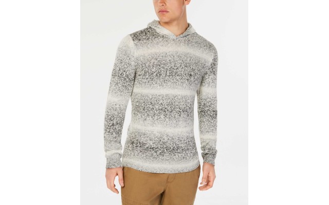  Men’s Ombre-Stripe Hooded Sweater