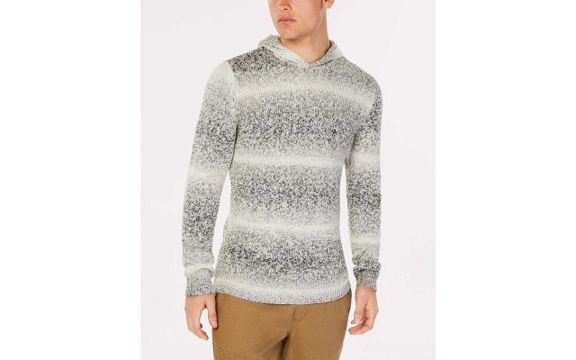  Men’s Ombre-Stripe Hooded Sweater