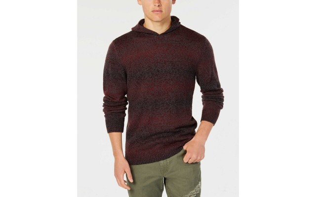  Men’s Ombre-Stripe Hooded Sweater