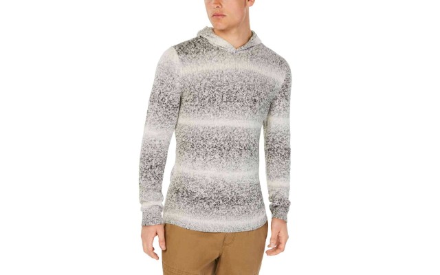  Men’s Ombre-Stripe Hooded Sweater