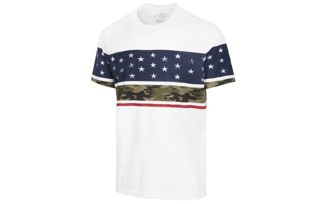  Men’s Stars & Camo T-Shirt (White, Small )