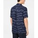  Men’s Tiger Stripe Shirt (Blue, L)