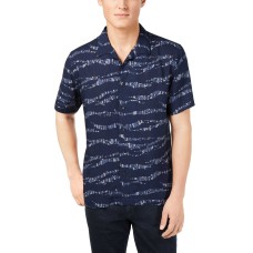 American Rag Men’s Tiger Stripe Shirt (Blue, L)