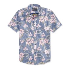 American Rag Men’s Tossed Tropics Shirt (Fresh indigo, XXL)