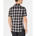  Men’s Wes Plaid Pocket Shirt (Gray, XL)