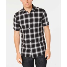 American Rag Men’s Wes Plaid Pocket Shirt (Gray, XL)