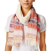 American Rag Mixed-Print Fringe Scarf