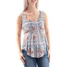 American Rag Printed Pintucked Sleeveless T Garden Print, Size Small