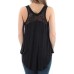  Womens New 1412 Sleeveless Pocketed Hi-Lo Top Juniors (Black, Small)