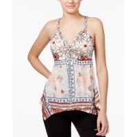American Rag Women's Printed Asymmetrical-Hem T-Shirt Tank Top