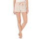  Frosted Cable Cut Pile Plush Pajama Shorts (Beige, L)