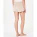  Frosted Cable Cut Pile Plush Pajama Shorts (Beige, XL)