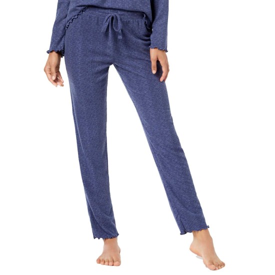  Slim-Leg Waffled Pajama Pants (Gray, M)