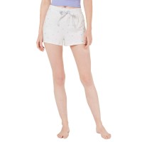 Ande Super-Soft Foil-Printed Pajama Shorts (White, L)