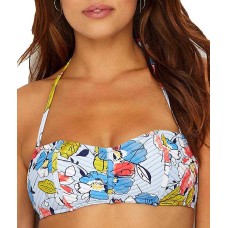 Anne Cole Brigitte Floral Quilted Bandeau Bikini Top (Multi, S)