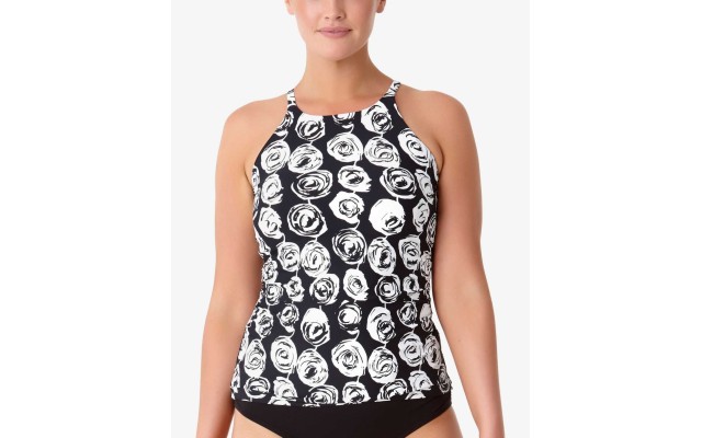  Women's Plus Size Make A Sash High-Neck Top Swimsuit