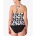  Women's Plus Size Make A Sash High-Neck Top Swimsuit