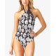  Women’s Signature Coming Up High Neck One-Piece Swimsuit
