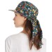 Floral Printed Scarf Overlay Framer Cap (Black/Multi)