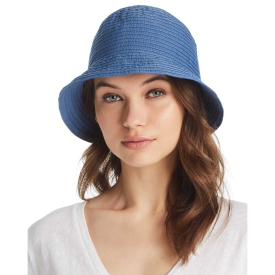  Women’s Ribbon Bucket Sun Hat (Blue)