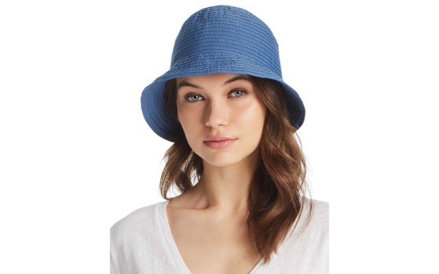  Women’s Ribbon Bucket Sun Hat (Blue)