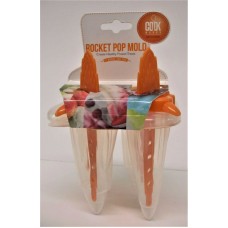 Art & Cook Frozen Ice Rocket Pop Molds, 4 Per Mold, Orange