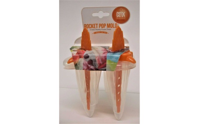 Art & Cook Frozen Ice Rocket Pop Molds, 4 Per Mold, Orange