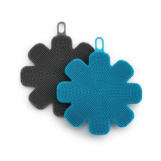 Art & Cook Silicone Sponges Set of 2, Blue/Black
