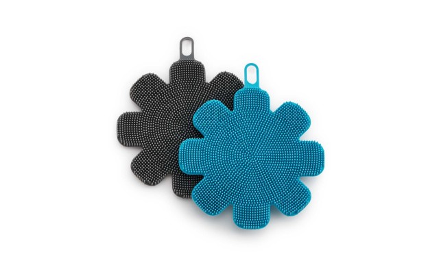 Art & Cook Silicone Sponges Set of 2, Blue/Black