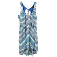 As U Wish Women's Aztec Chiffon Hi-lo Summer Dress