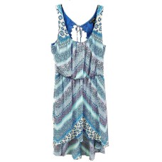 As U Wish Women's Aztec Chiffon Hi-lo Summer Dress