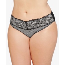 Ashley Graham Low-Rise Lace-Waist Bikini (Silver, XL)